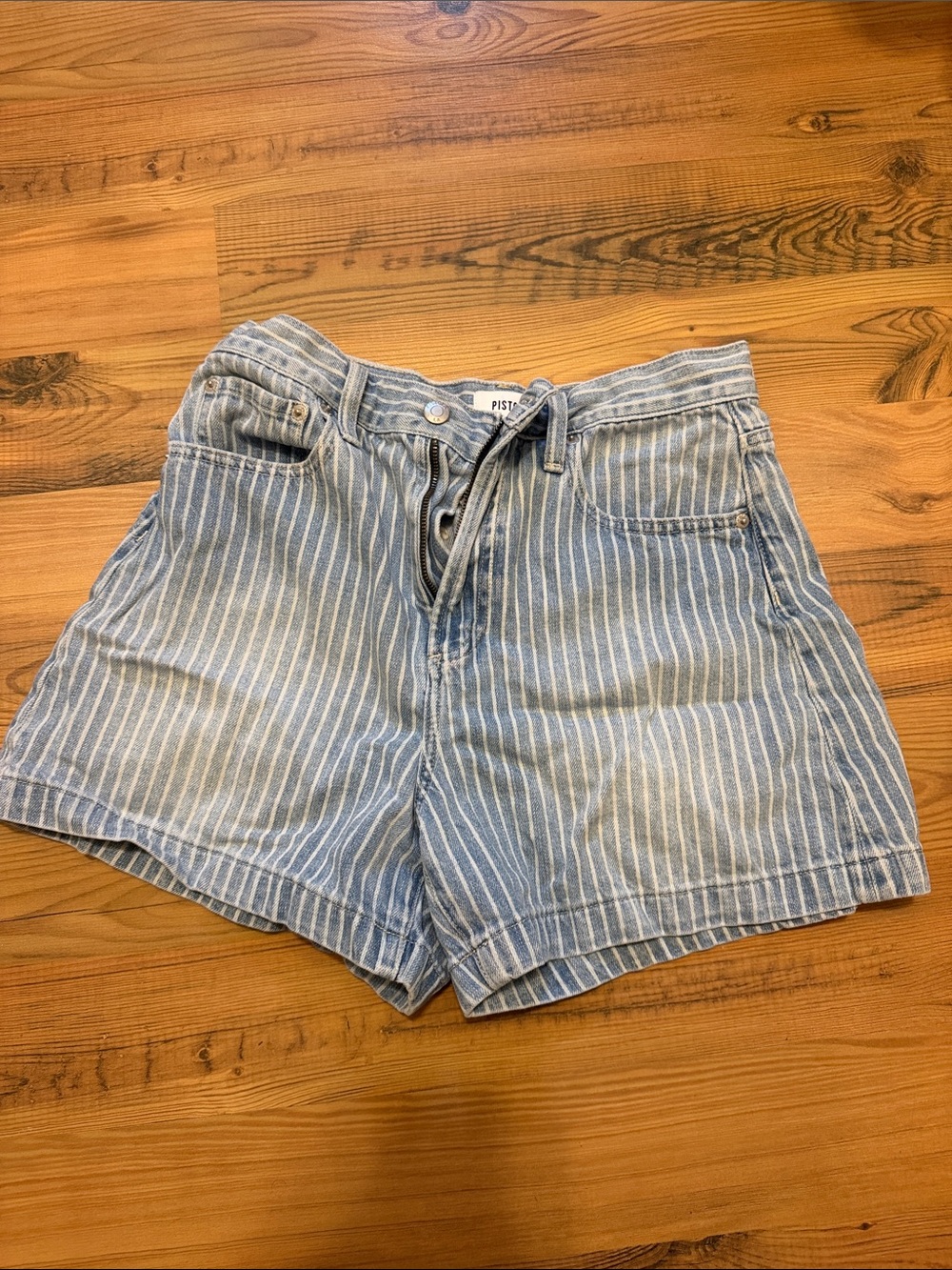 pistola Blue & White Striped Cotton Shorts